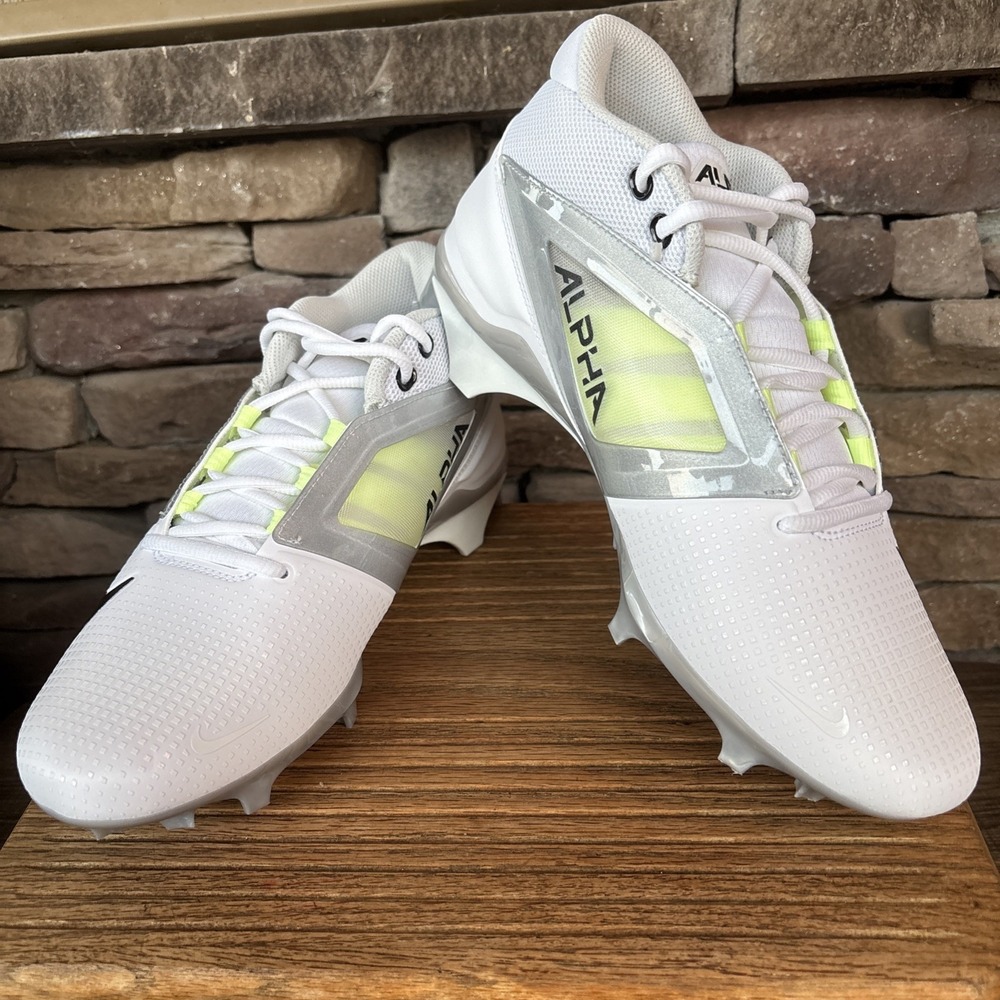 Nike Alpha Menace 4 Pro Football Cleats, White/Black, Men's  9.5